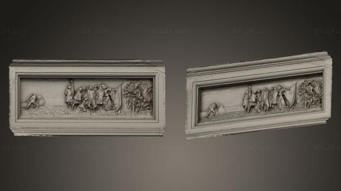 High reliefs and bas-reliefs, historical and religious (Columbus landfall, GRLFH_0246) 3D models for cnc